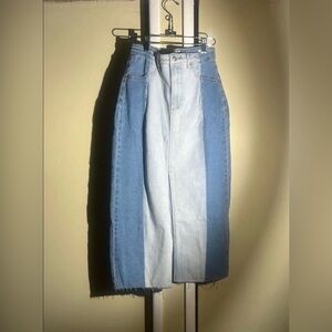 Two-Tone Denim Skirt